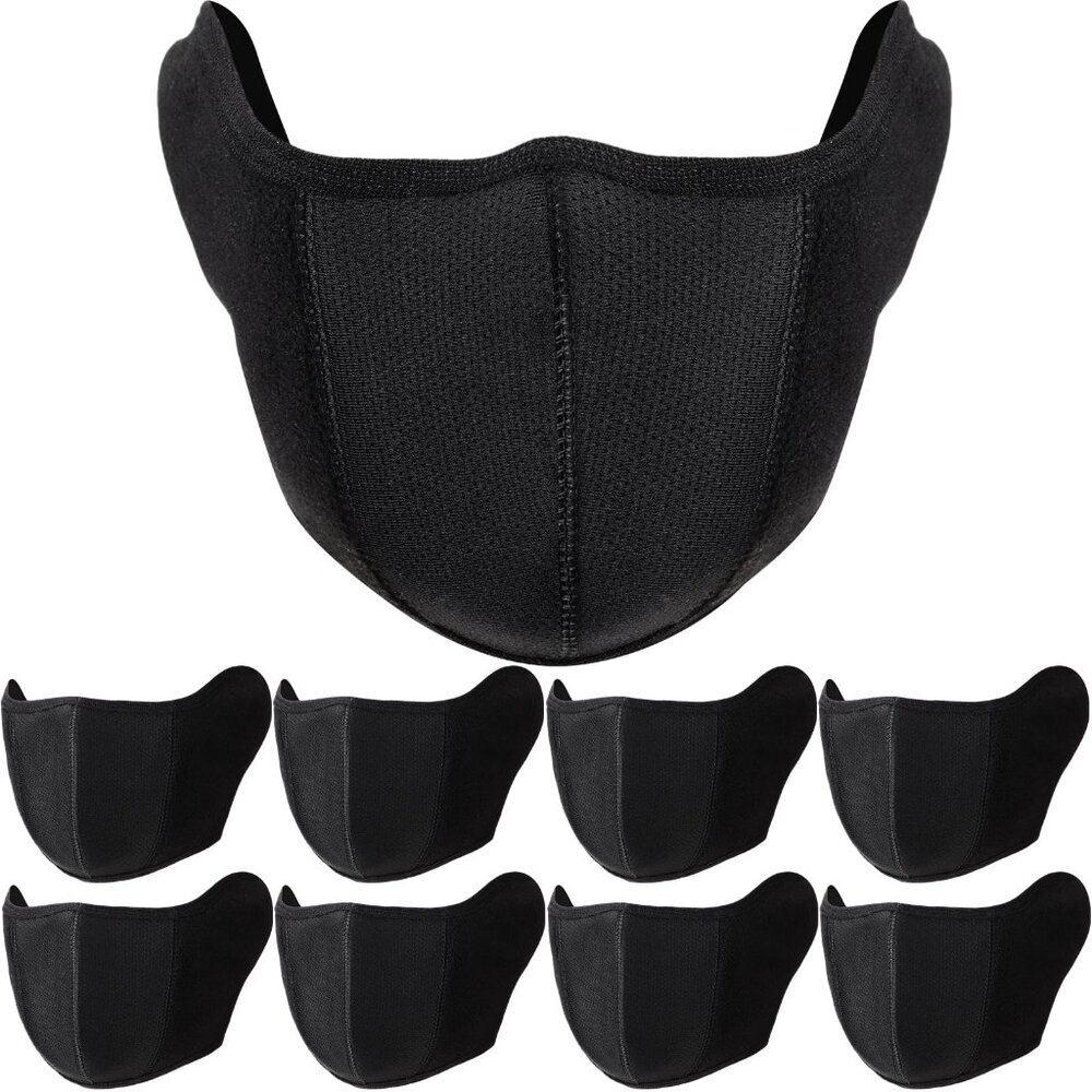 9 Pack Fleece Half Face Mask for Motorcycle Ski Running Outdoor